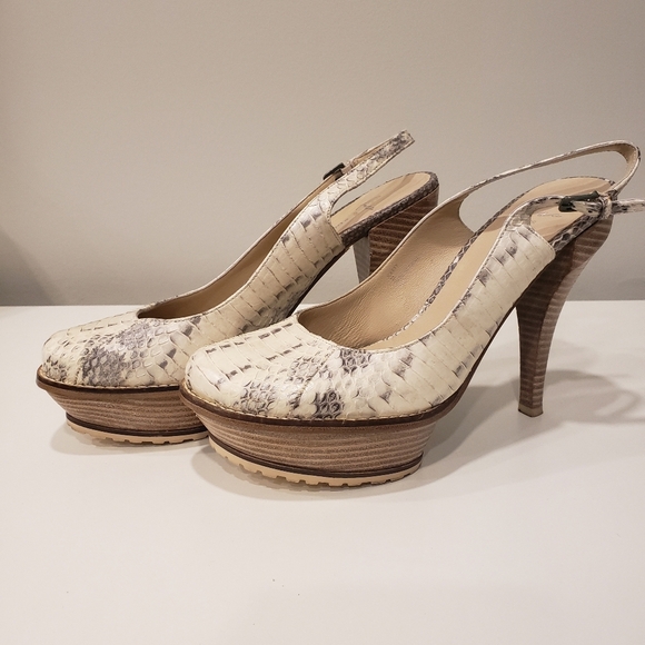 Donald J Pliner Ickett Python Slingback Heel - sz 8.5 - Picture 1 of 7